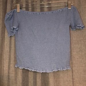 Blue off-the-shoulder top
